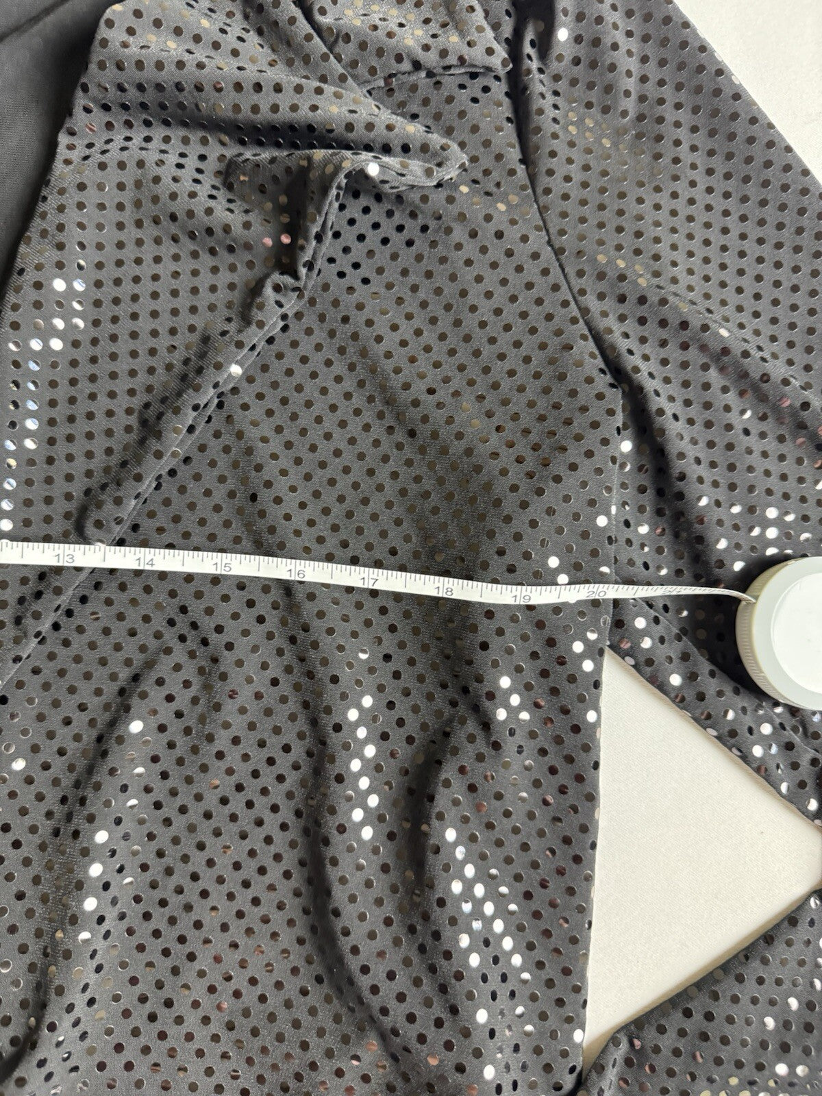 MADRAG BodySuit Blouse BLACK Sequined Sz 3X. (B.125)