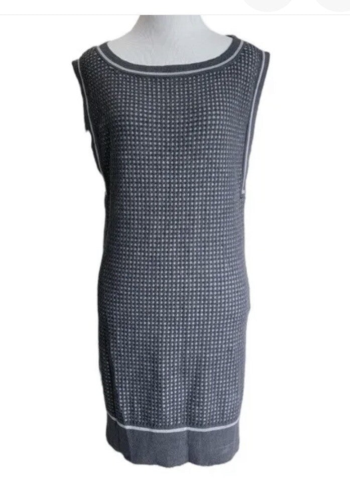 Lacoste Knit Wool Sleeveless Gray Sweater Dress Sz 34 Small
