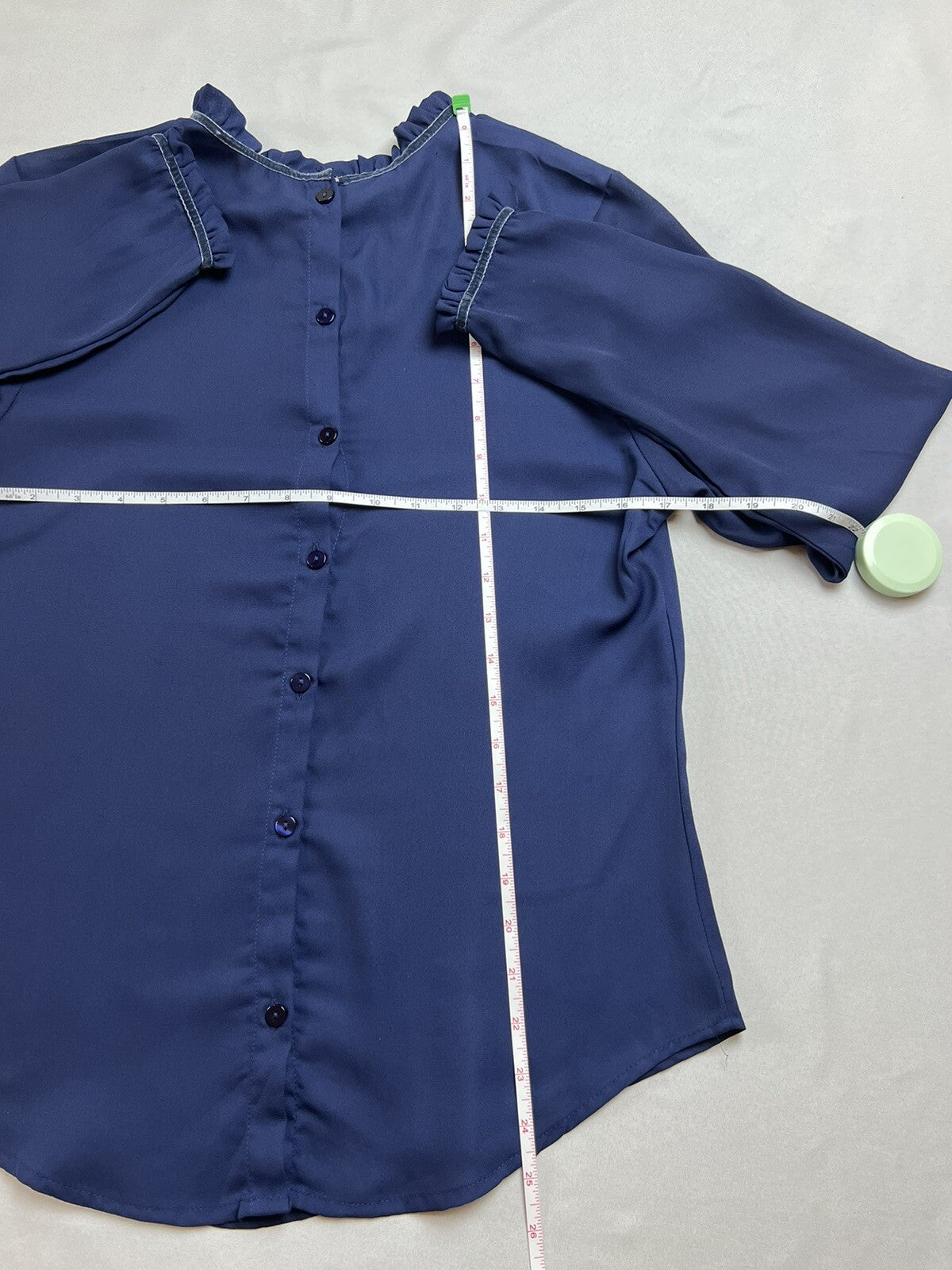 Women's Long Sleeve Button Down Blouse Dress Shirt Sz S