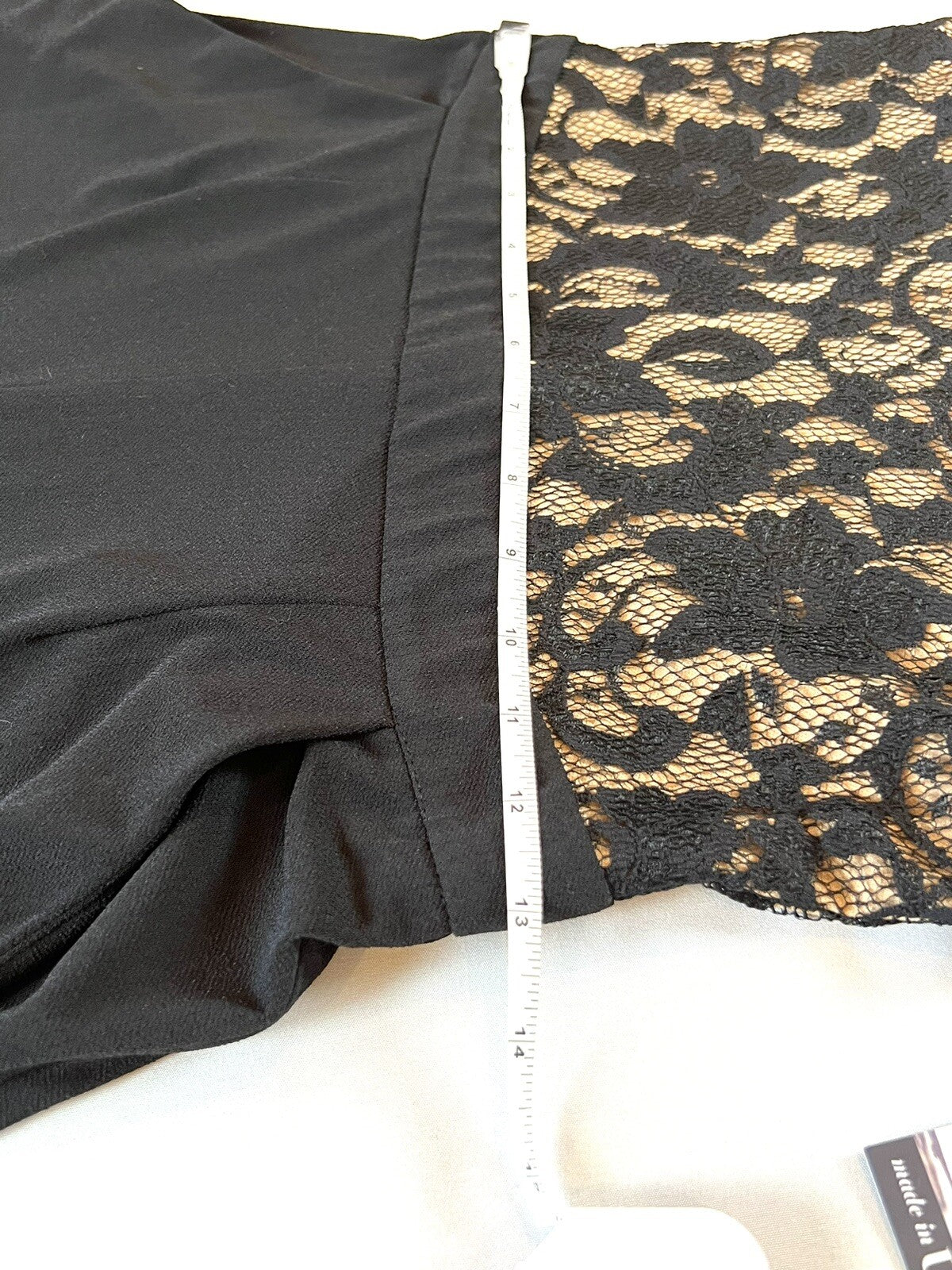 Karen Kane Women Black Stretch V-Neck Lace-Bodice Wide-Leg Jumpsuit Size S