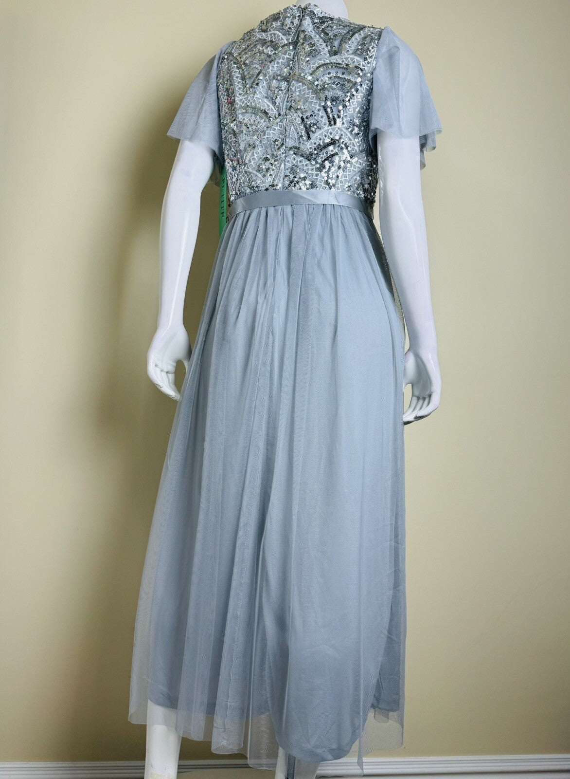 Candalite Women’s Gray Sequin Lace Dress  Size PM.  (B.071)