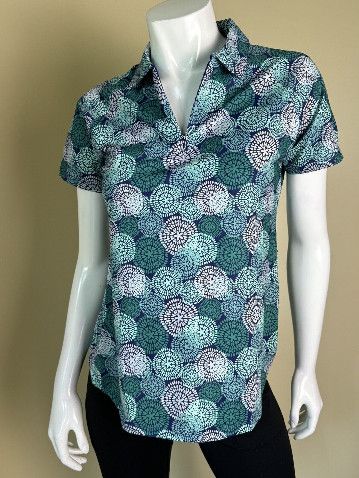 Heather Grey Women’s Golf Shirt Polo Sz XS   (03)