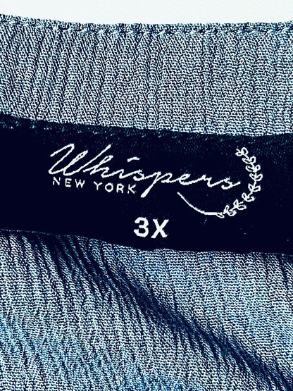 Whispers New York printed neck label showing size 3X