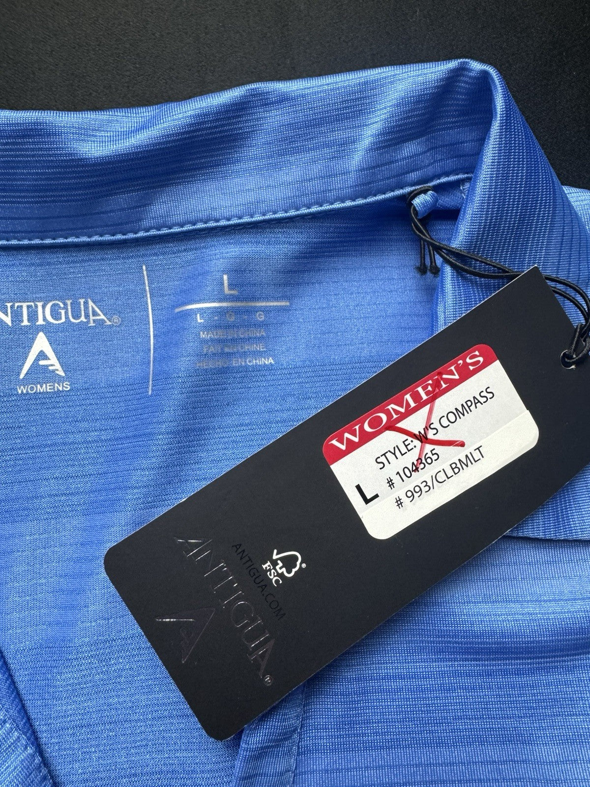 ANTIGUA Women's Golf Polo Shirt Sz L.     (B.160)