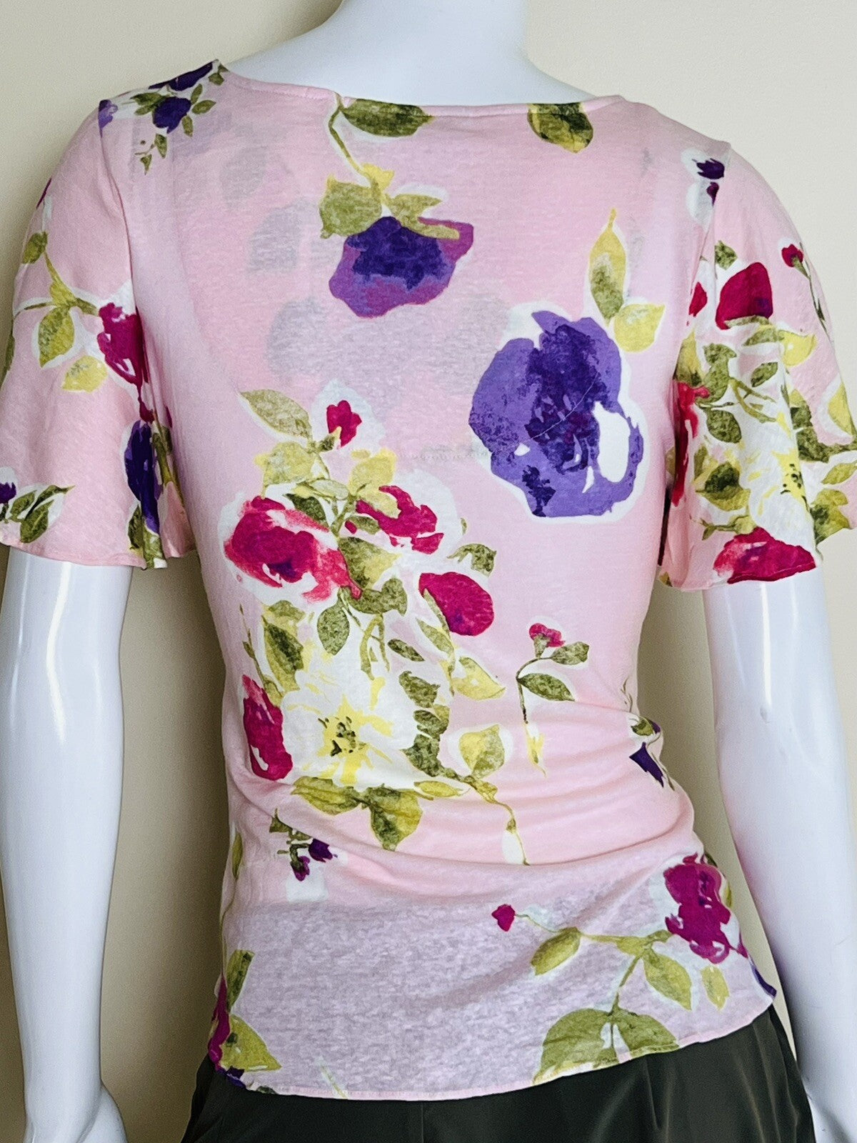 Lauren Ralph Lauren Shirt Women's Sz S Pink Floral Top Blouse (5)