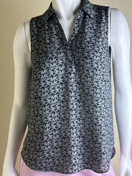 $88 Michael Kors Women’s Top Logo Blouse Sz S.  (B.62)