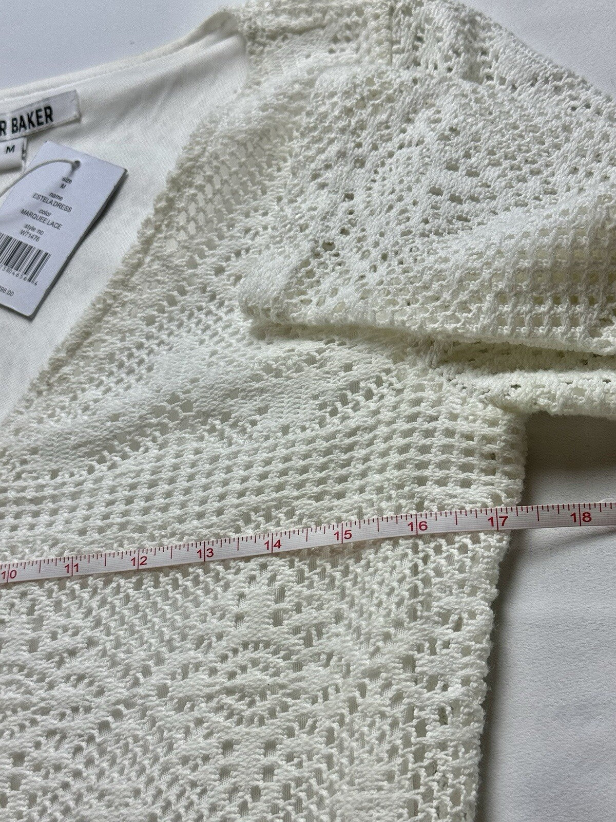 $298 WALTER BAKER Women’s White Crochet Dress Sz M. (73)