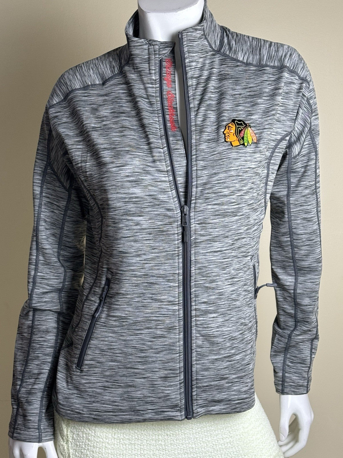 LeverWear Women's Chicago Blackhawks Logo Jacket Sz M.   (B.163)