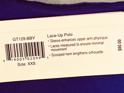 JOFIT WOMEN'S Top Blue GOLF Lace Up SHIRT SZ XXS (16)