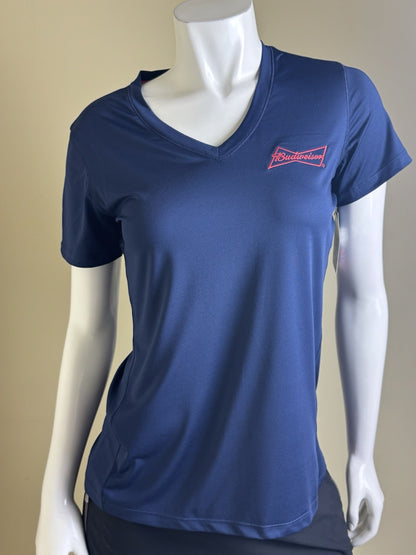 LeverWear Women's Golf shirt Budweiser Logo Sz M   (B.160)