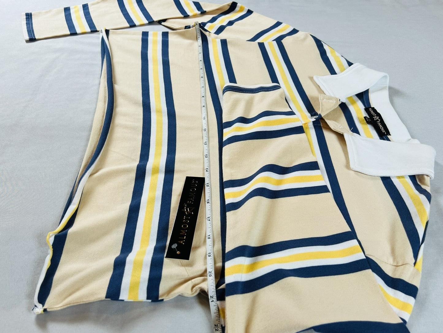 Almost Famous Women’s Long Sleeve Shirt Sz L Stripes Multicolor