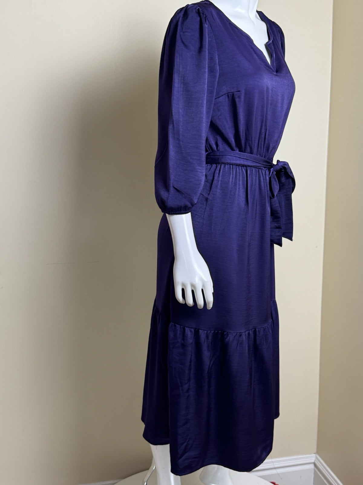 Lucky Brand Women’s Maxi Dress Purple Satin Sz M    (B.176)