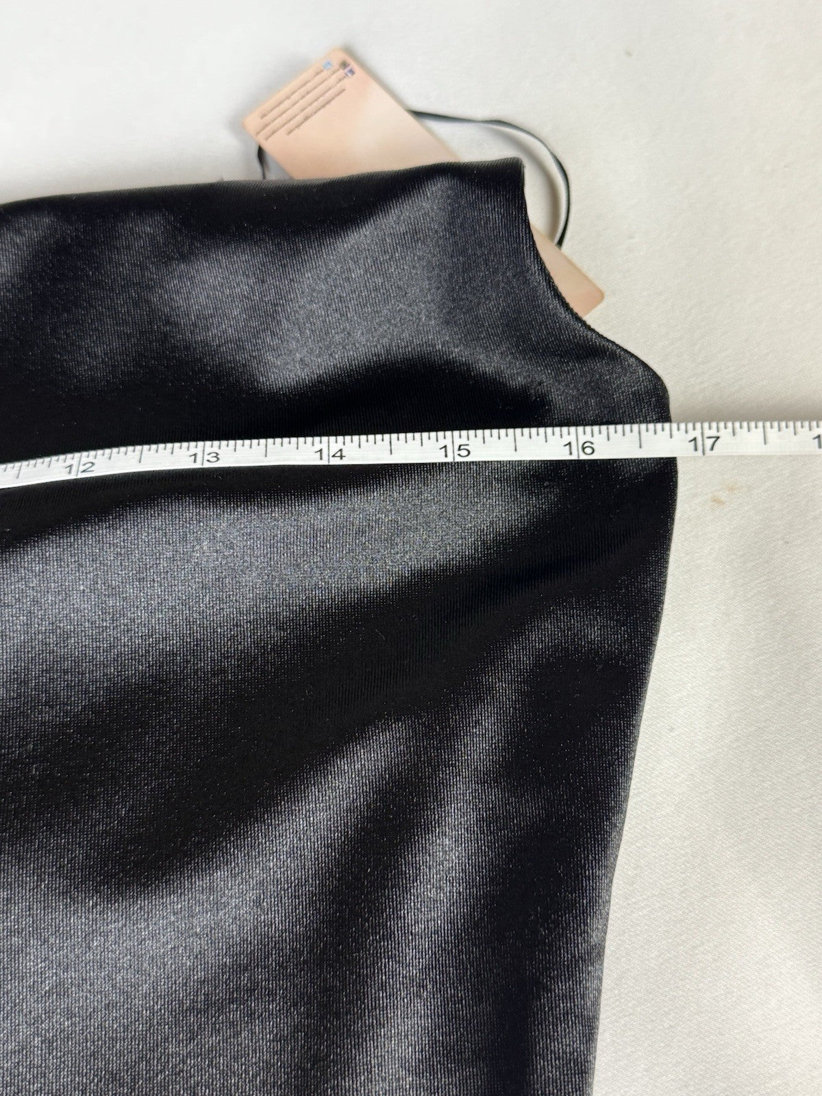 Inspired Hearts Women’s Black Satin Dress w Crystals Sz L.     (B.183)