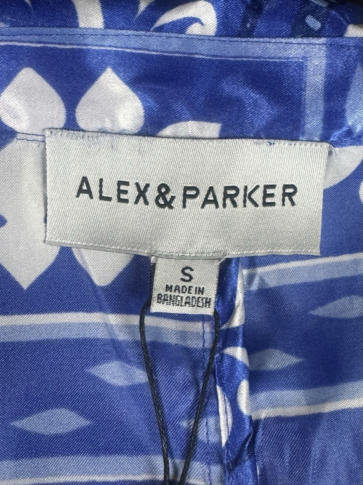 $99 Alex & Parker Women's Blue Printed Blazer Size S.  (B.184)