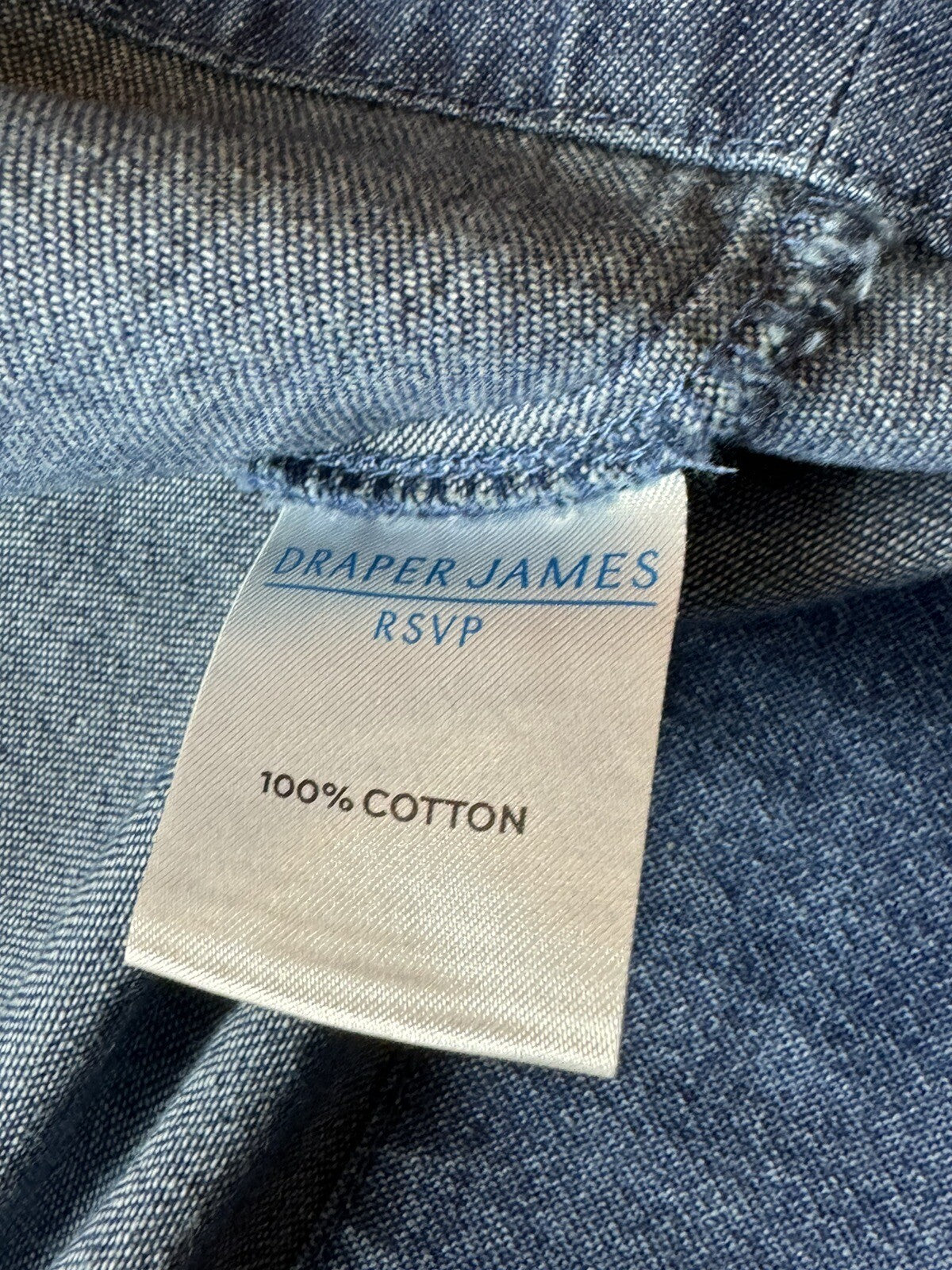 Draper James Rsvp Dress Denim Long Sleeve Button Ruffle Pockets Sz S  (56)