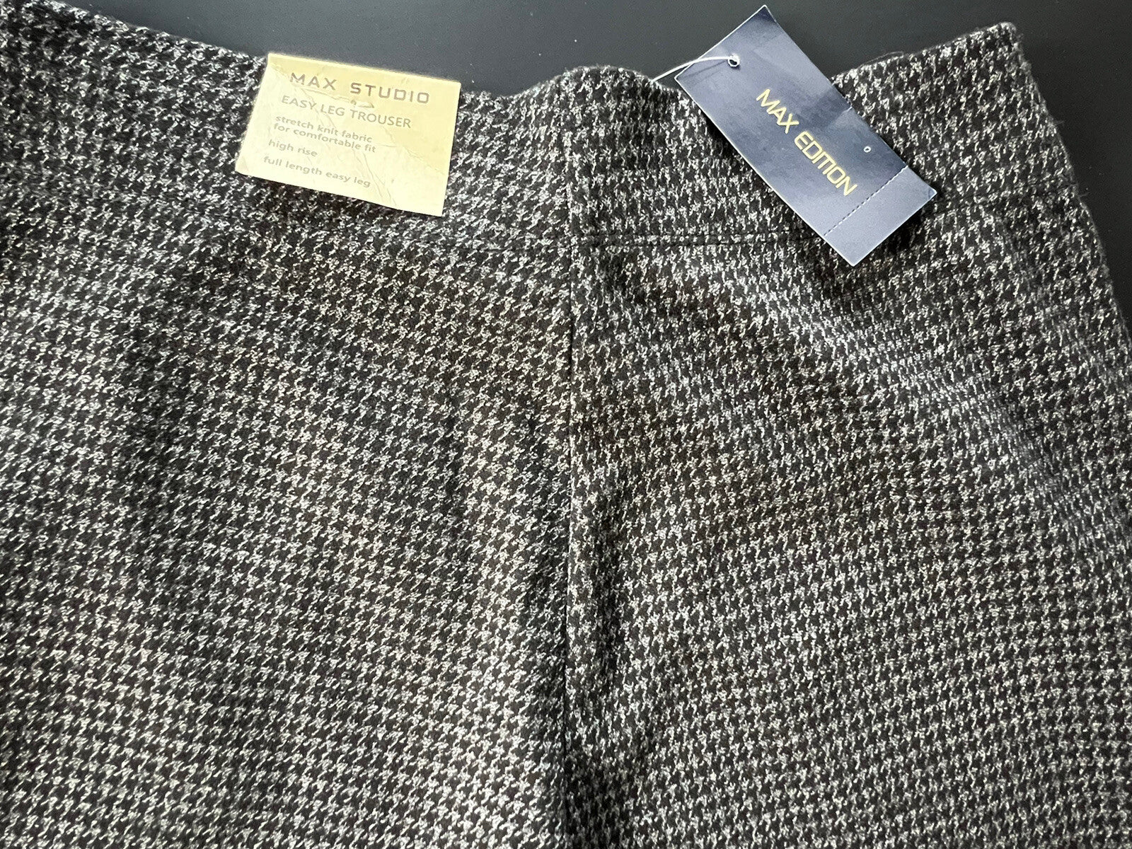 $98 MAX EDITION Women’s Pants Sz S Dark Gray Check Pattern
