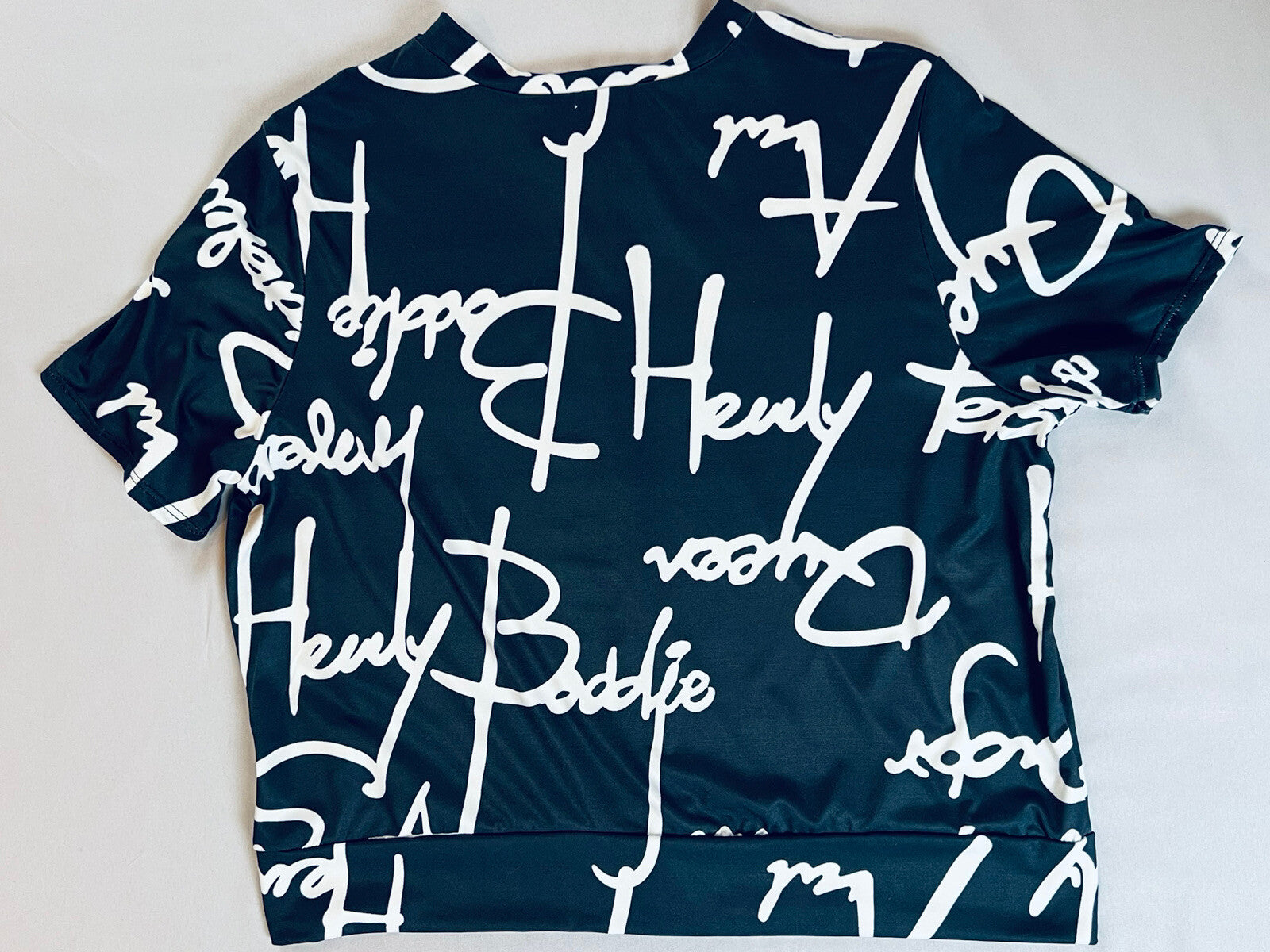 MadRag Women's 3XL Black White Letters Front Zipper Short Sleeve