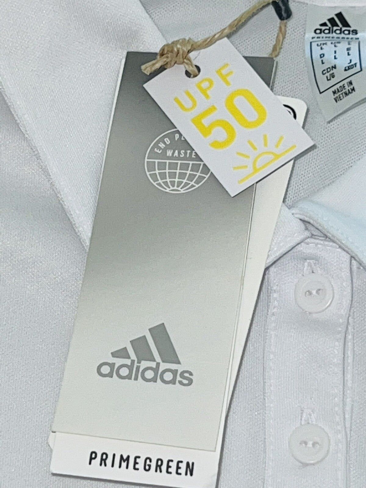 ADIDAS Women's Top Golf Polo Shirt White Sz L (B.13)