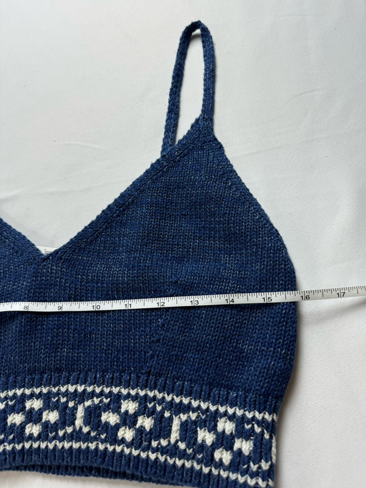 $148 POLO RALPH LAURE Knit Bra Top Navy Sz L  (B.104)