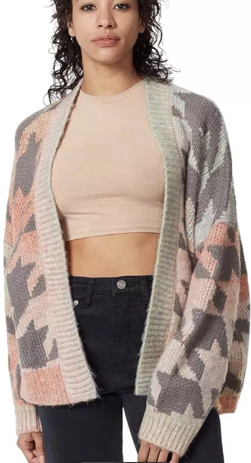 $99 Circus NY Women’s Houndstooth Cardigan Sweater Size M. (B.101)