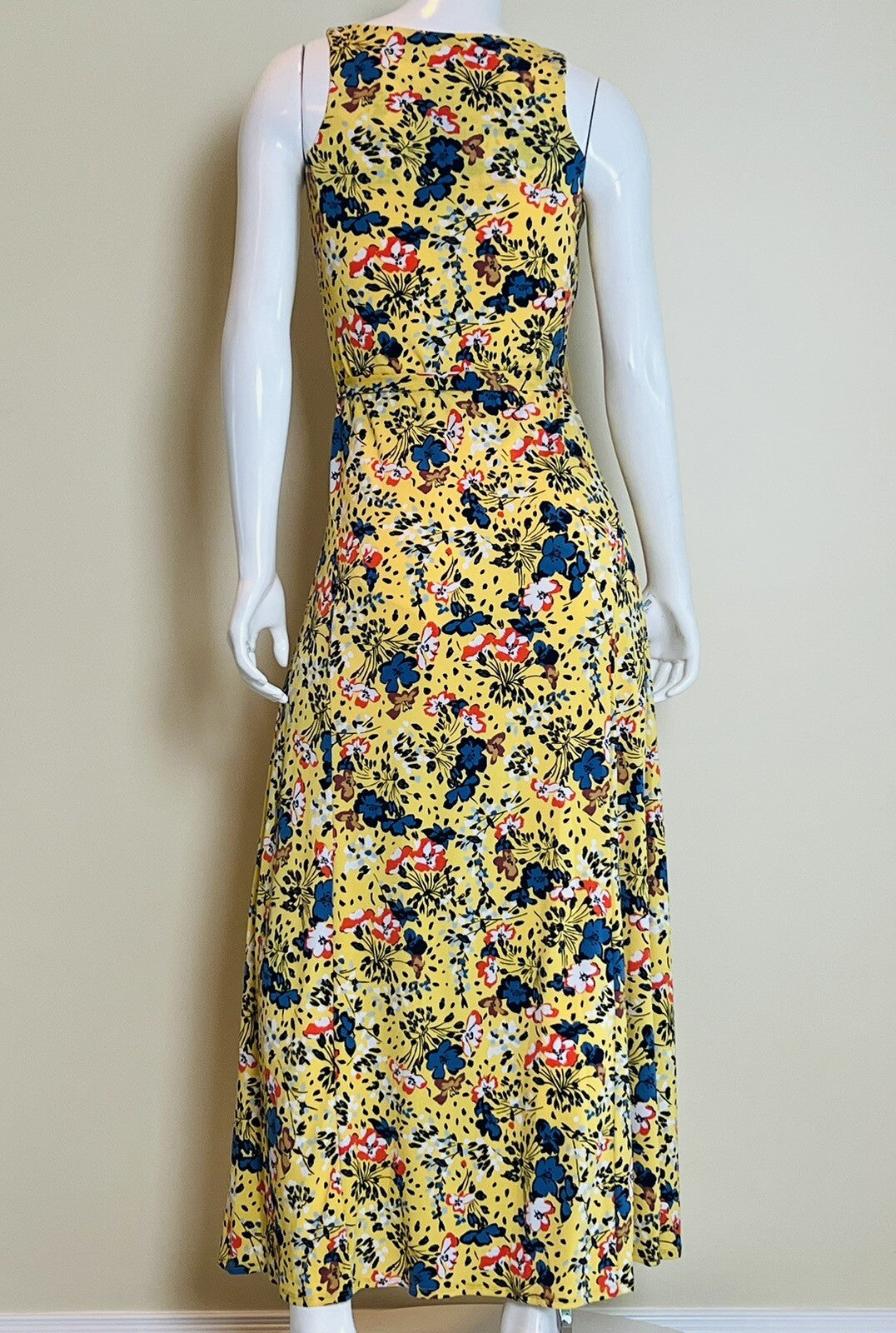 JONES NEW YORK Long Yellow Floral Midi Maxi dress Sz XS