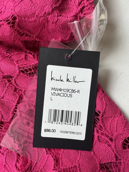 $88 Nicole Miller Women’s Lace Blouse Top Sz L  (B.135)