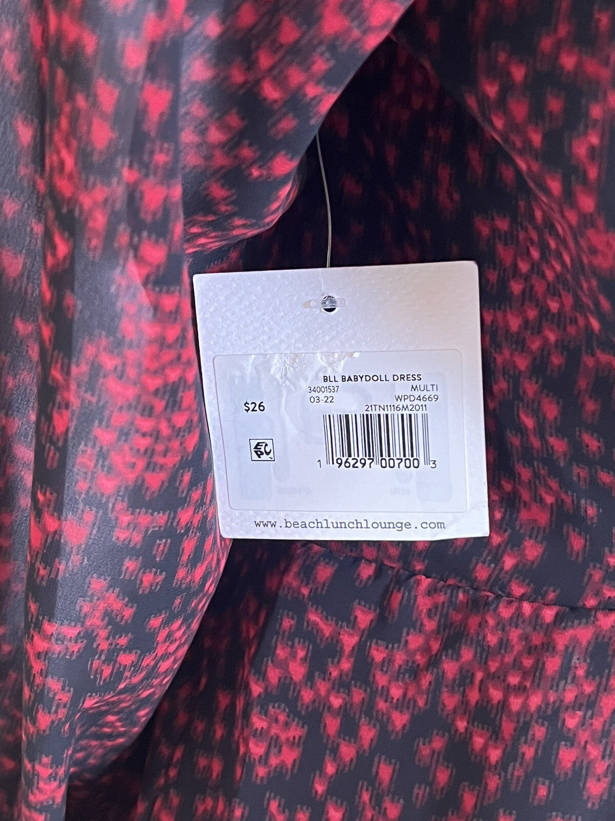 Beach Lunch Lounge Women’s Dress Size S Black Red Pattern (3)