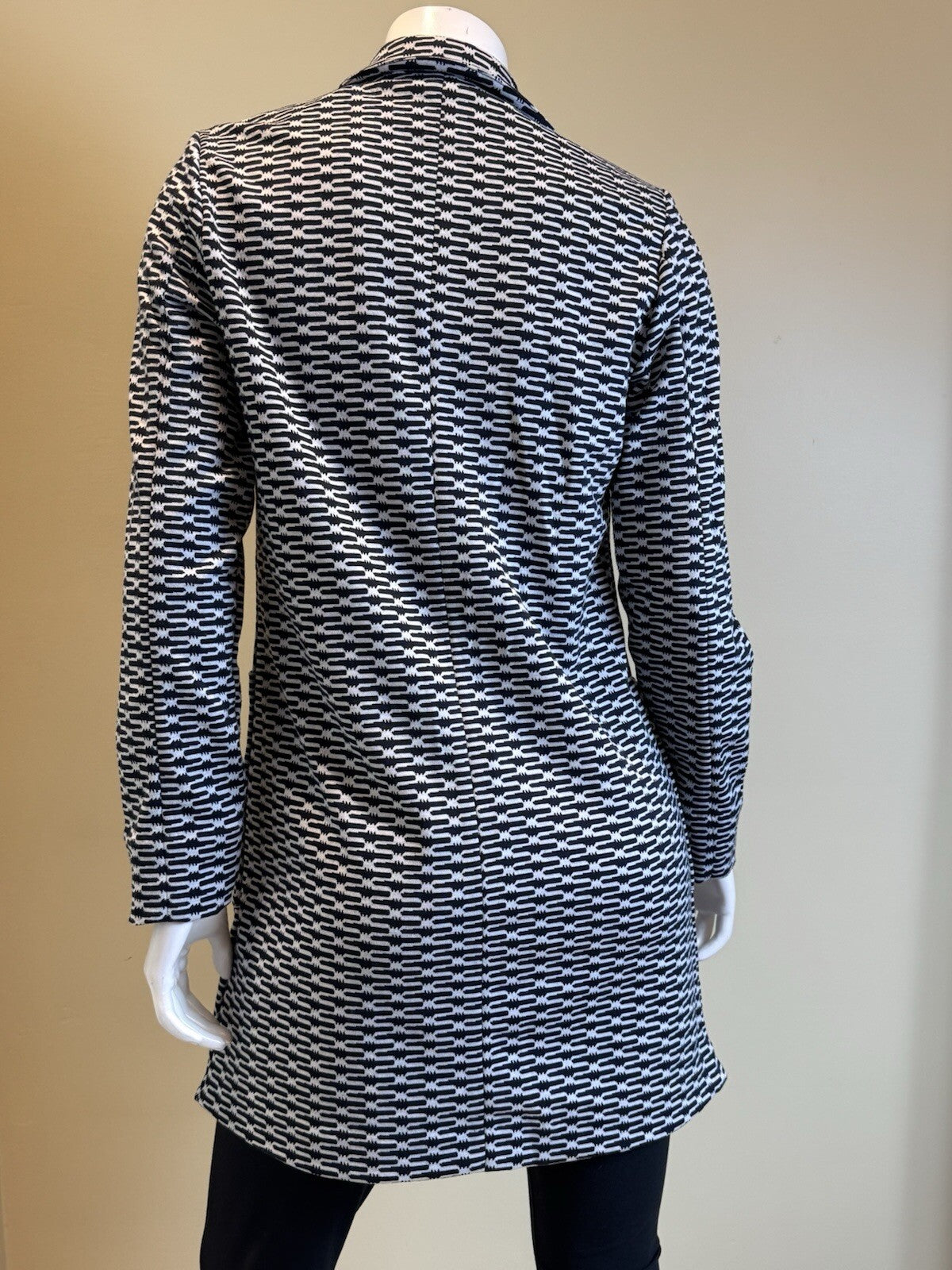 $98 PHILOSOPHY Women’s Black White Pea Coat Size S. . (B.95)