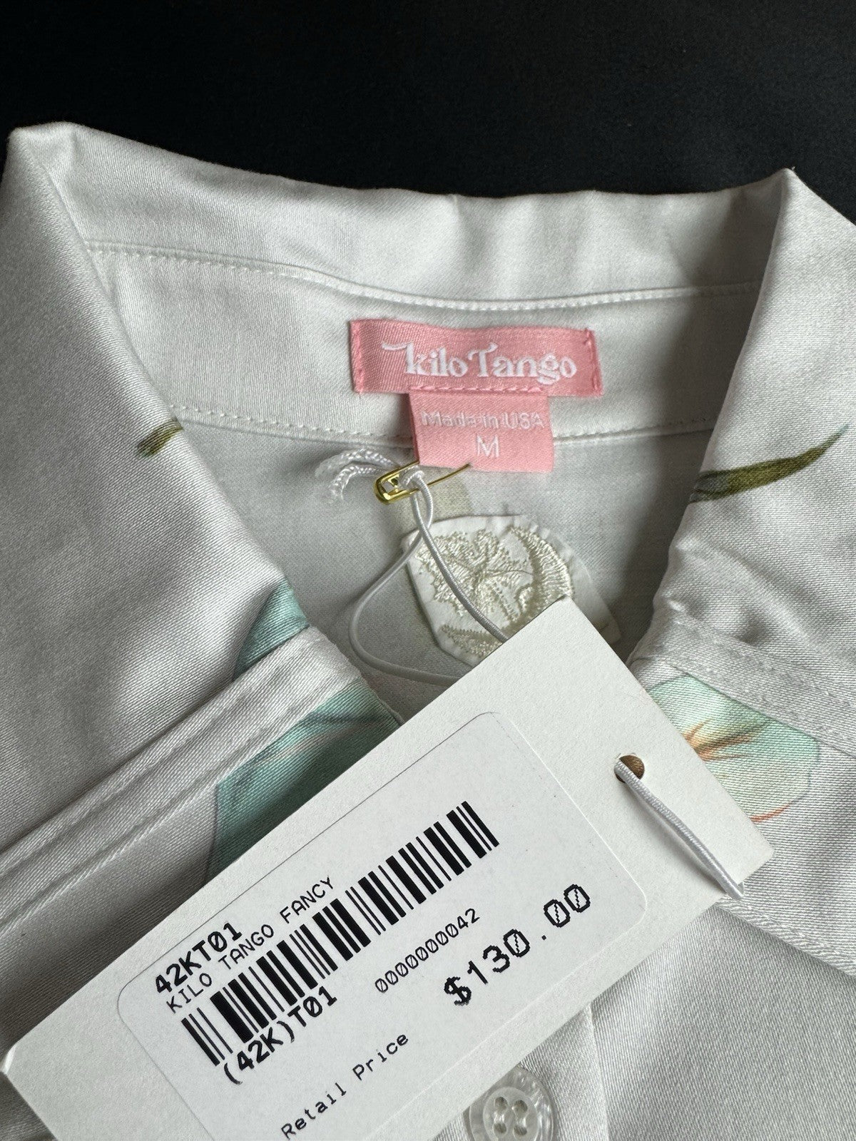 $130 Kilo Tango Women’s Golf Polo Shirt Ivory Floral Sleeveless Sz M   (B.180)