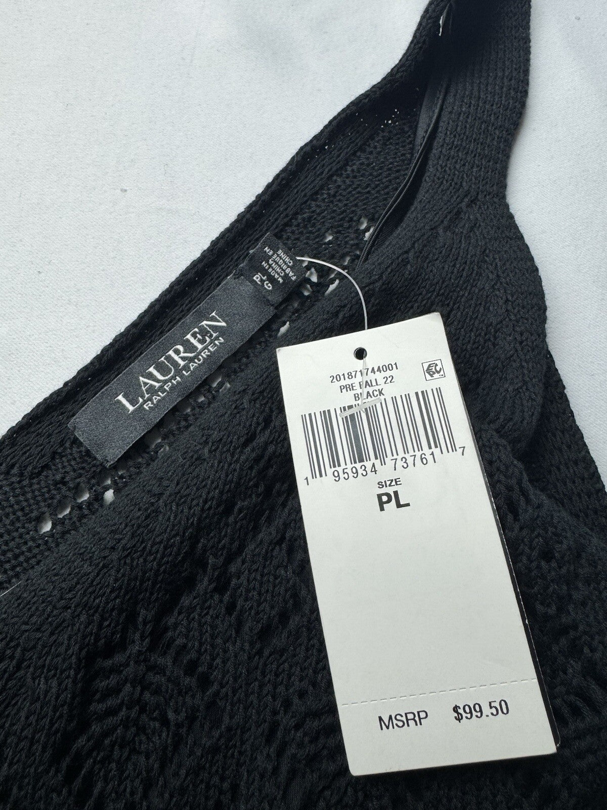 $99 Lauren Ralph Lauren Women’s Crochet Pullover Tank Top Size PL.  (B.145)