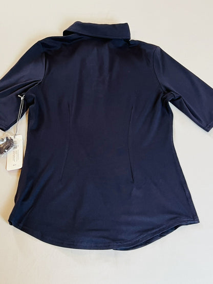 JOFIT WOMEN'S Top Navy Blue GOLF Lace Up SHIRT SZ XXS (16)