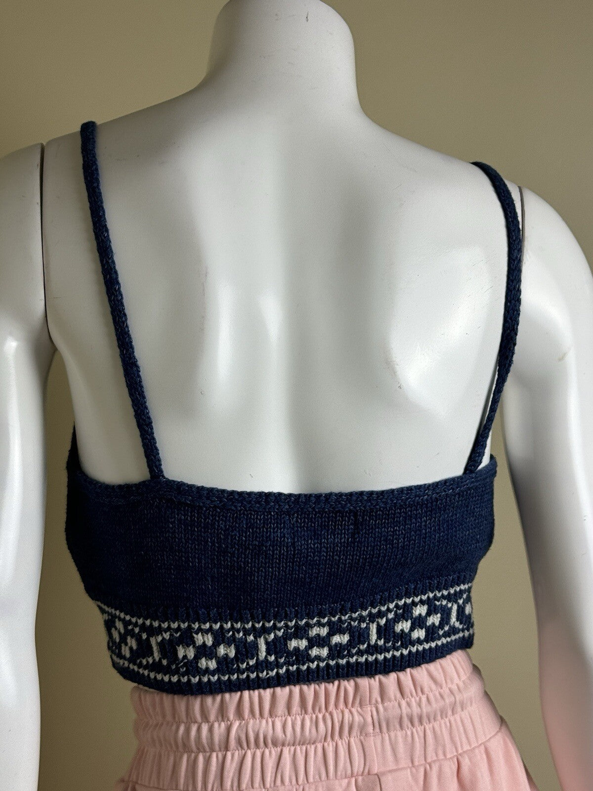$148 POLO RALPH LAURE Knit Bra Top Navy Sz L  (B.104)