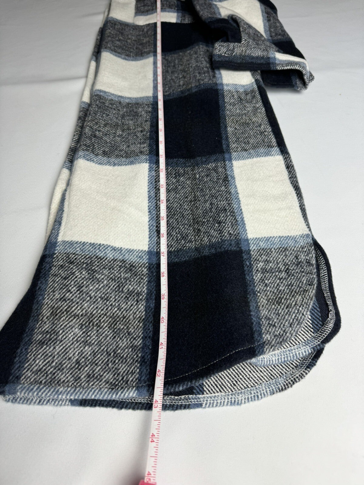 PUWEI Women's Button Down Long Plaid Coat Dress Size S  (B.60)