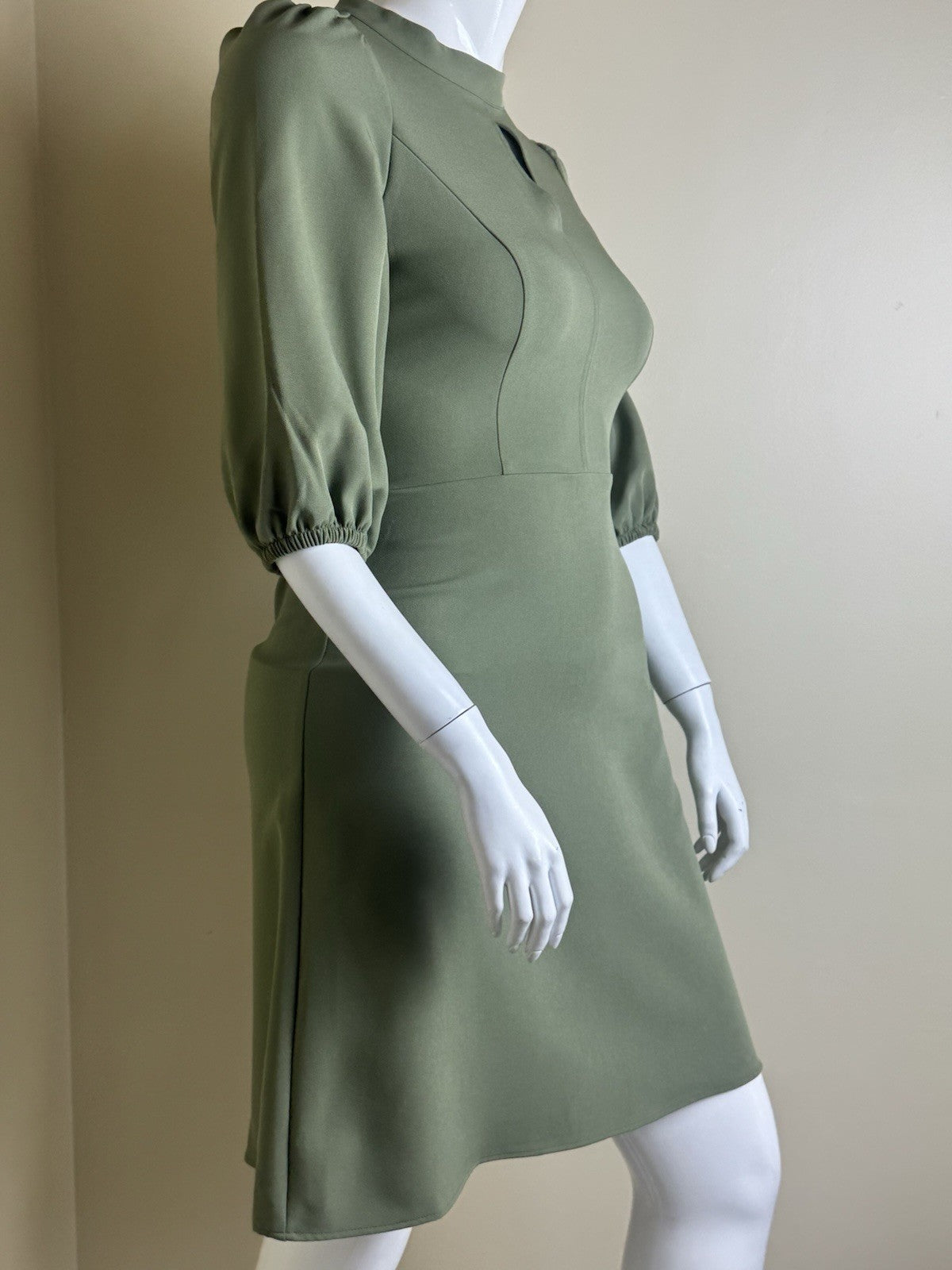 $128 NANETTE LEPORE Green Fit- Flared Dress Sz 10.       (B.191)