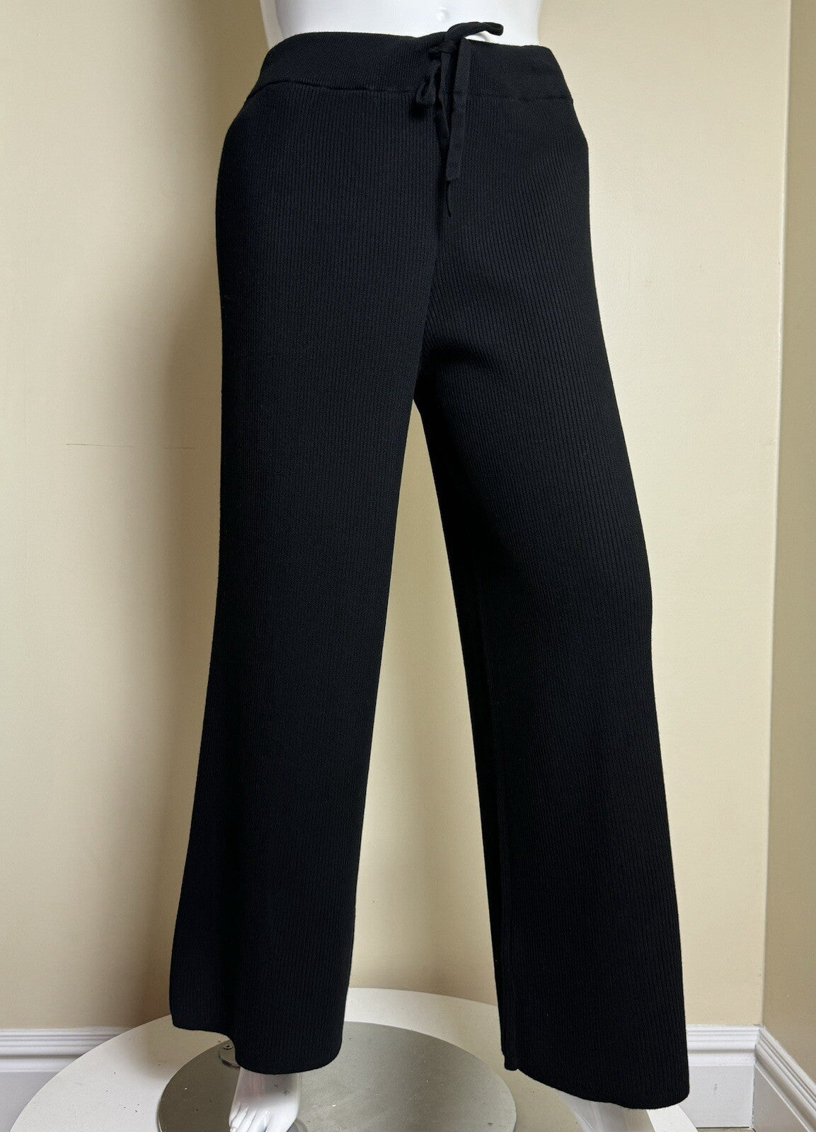 $175 Ralph Lauren Women’s Black Knit Stretch Pants Sz XL  (B.96)