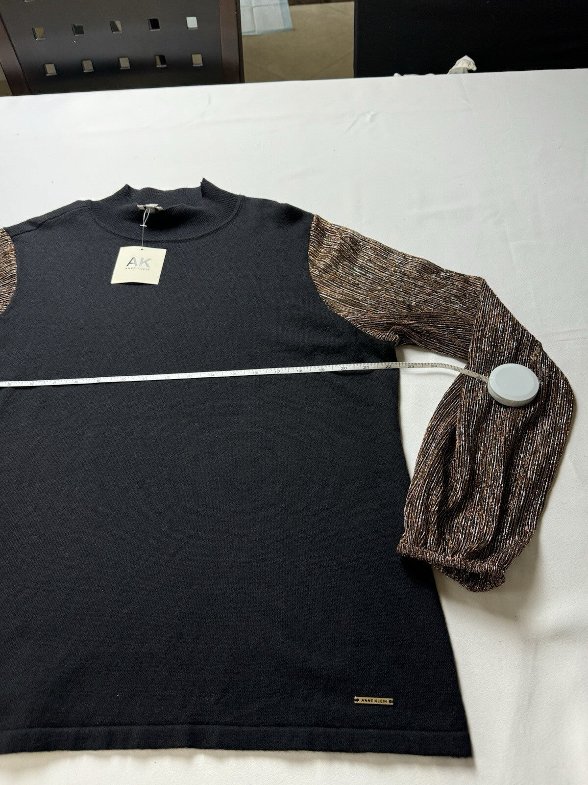 Anne Klein Womens Long Sleeves Sweater Black Size XL. (B.94)