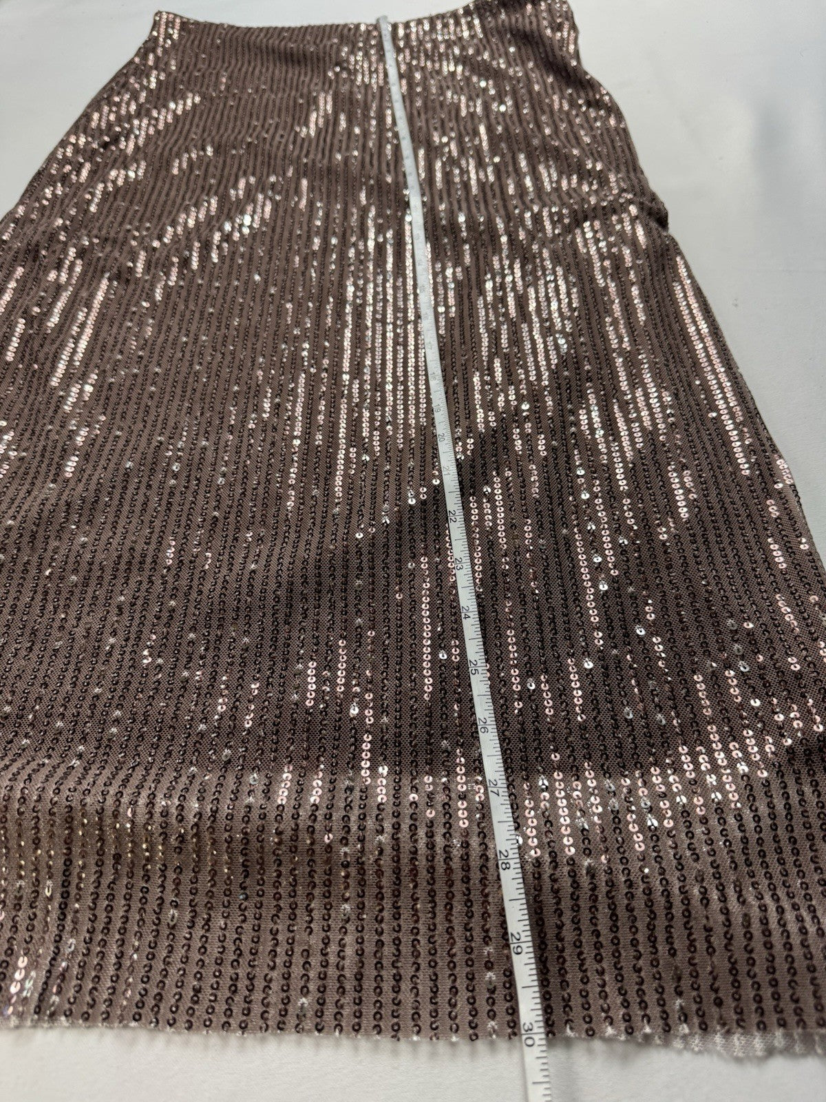 $268 Walter Baker Crista Skirt Sequin Mink Brown Size 4   (B.134)