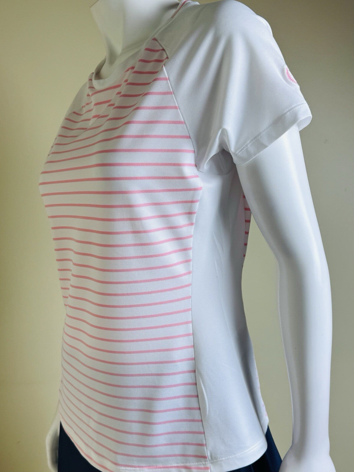 FootJoy Women's Pink ,white Golf Polo Shirt  Sz M  (B.139)