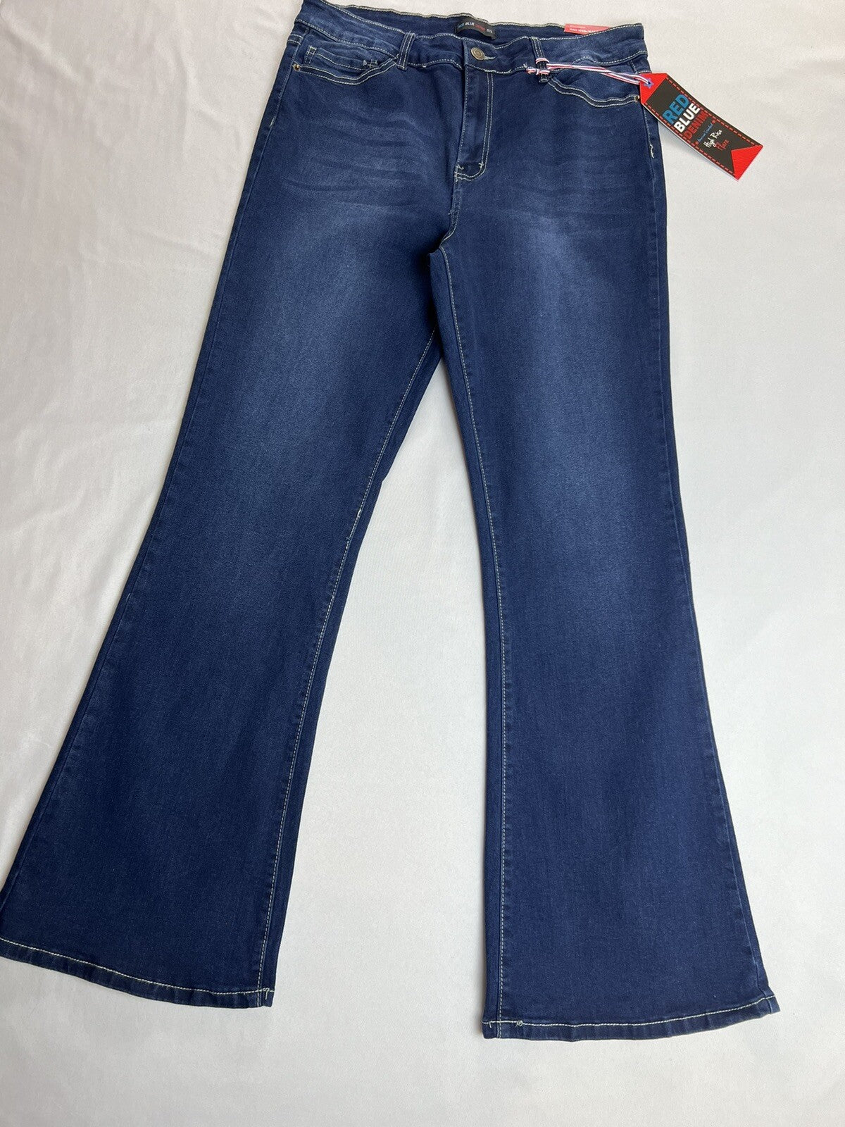 Red Blue Denim Women’s Jeans Size 15 Mid Rise Pants