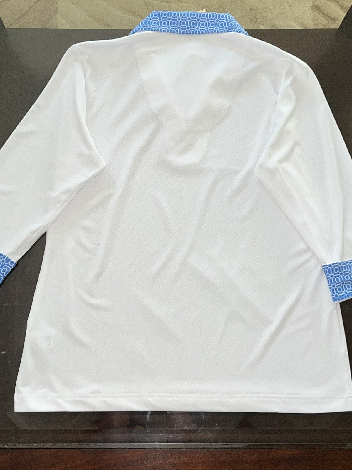 Sport Haley Women's Top Golf Polo Shirt White w/ Blue Sz M (B.13)