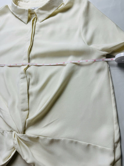 Nicole Miller Women’s Cream Blouse Top Sz L   (B.11)