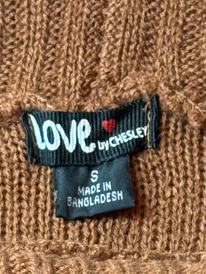 Love by Chesley Sweater Brown Shirt Top Blouse Size S Womens Brown (55)