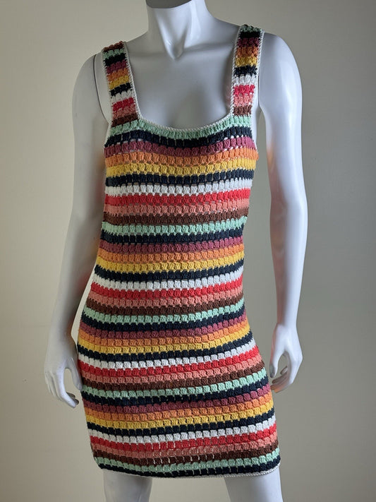 $218 Marine Layer Fiona Multi Colored Crochet Dress Sz S.  (B.86)