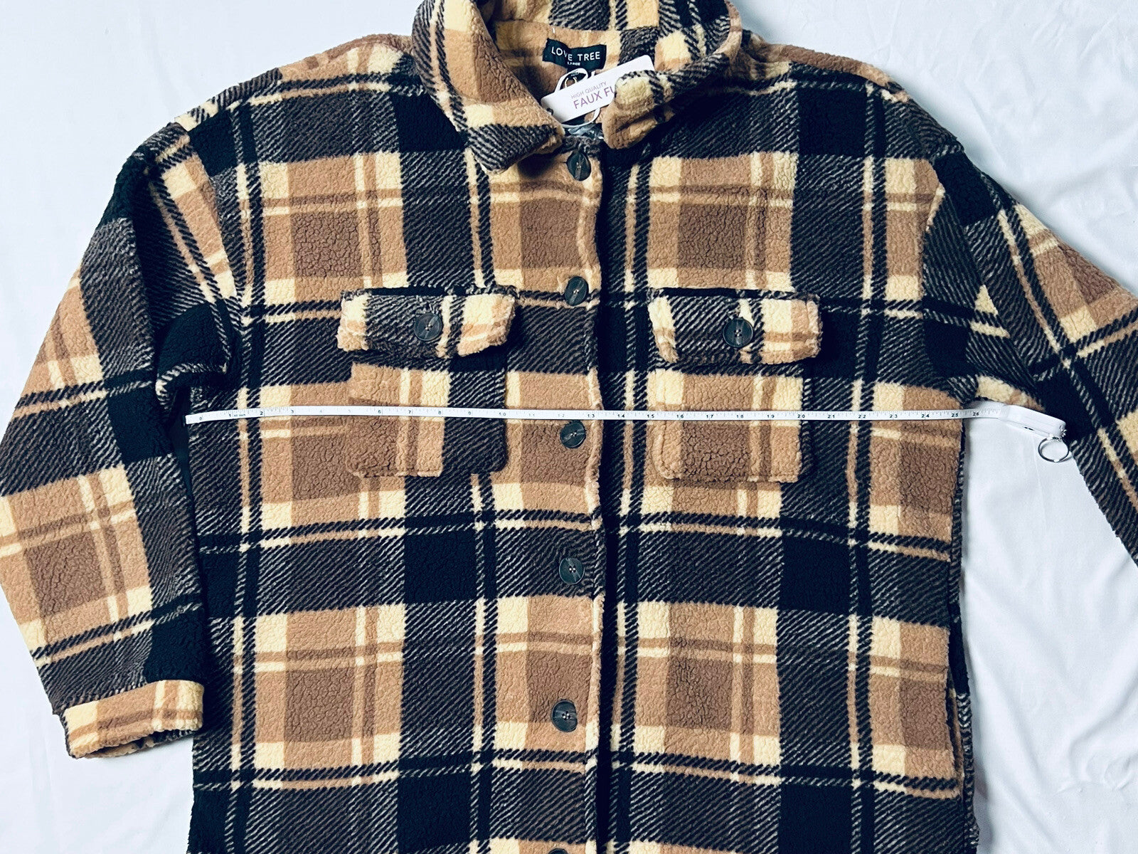 Love Tree Women's Plaid Jacket Long Sleeve Shirt Sz L