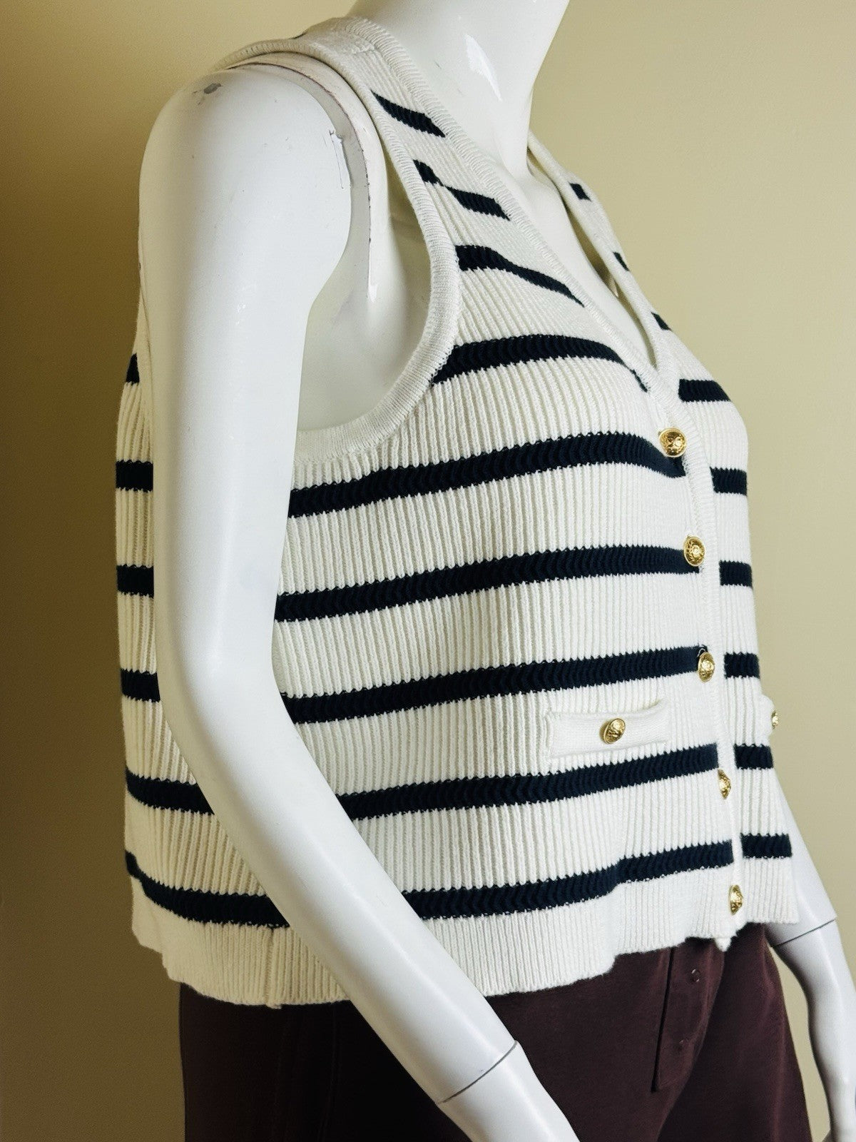 $89 Sam Edelman Women's Stripes Sweater Vest Sz XL.     (B.191)