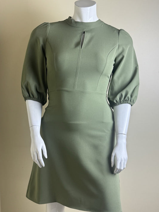 $128 NANETTE LEPORE Green Fit- Flared Dress Sz 10.       (B.191)