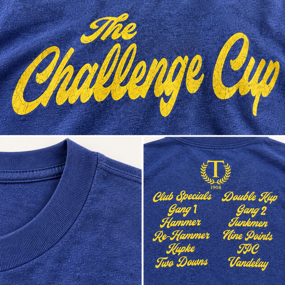Women’s The Challenge Cup logo T-shirt authentic print fabric neckline and back graphic details