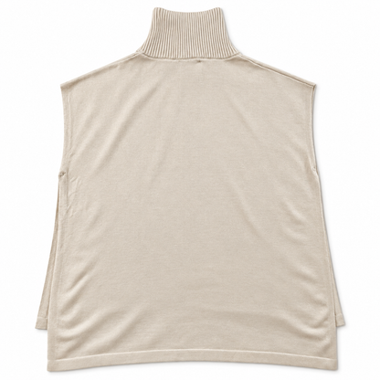 LeverWear Blake beige poncho size L XL back flat view
