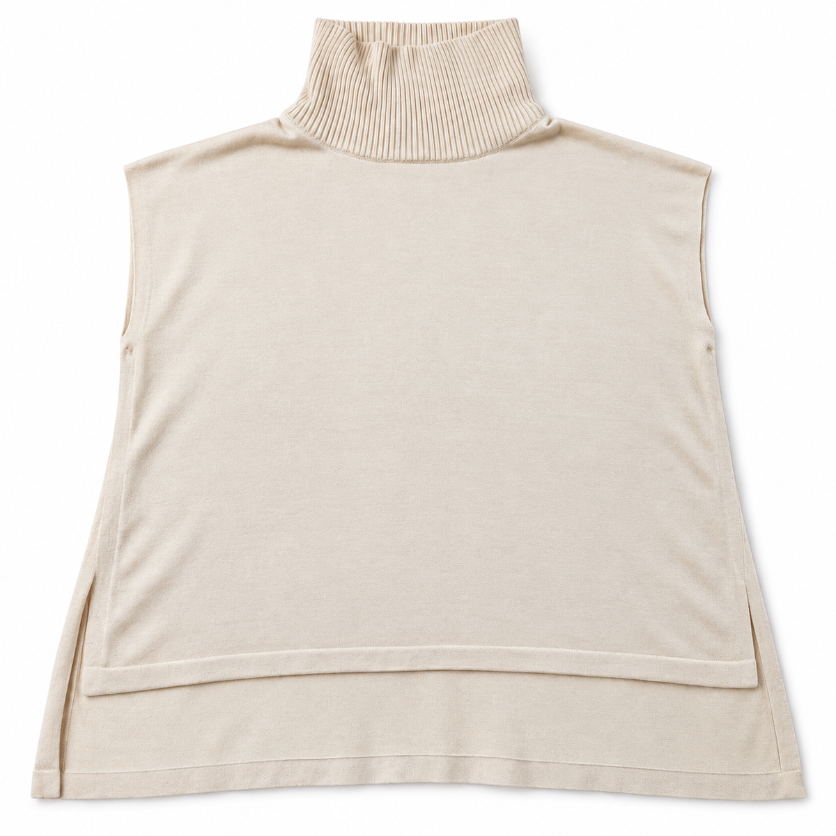 LeverWear Blake beige poncho size L XL front flat view