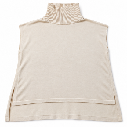 LeverWear Blake beige poncho size L XL front flat view
